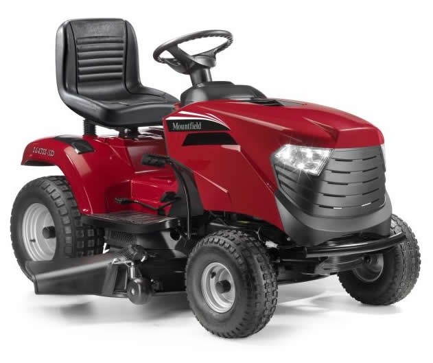 red ride on lawn mower