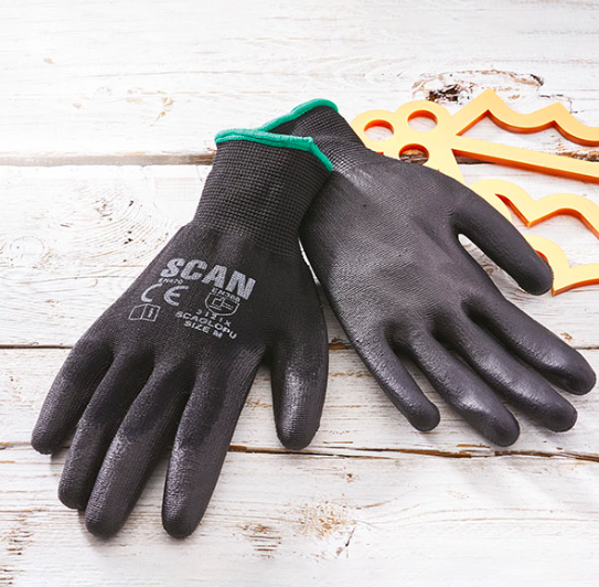 Scan Pack of 10 Black PU Gloves